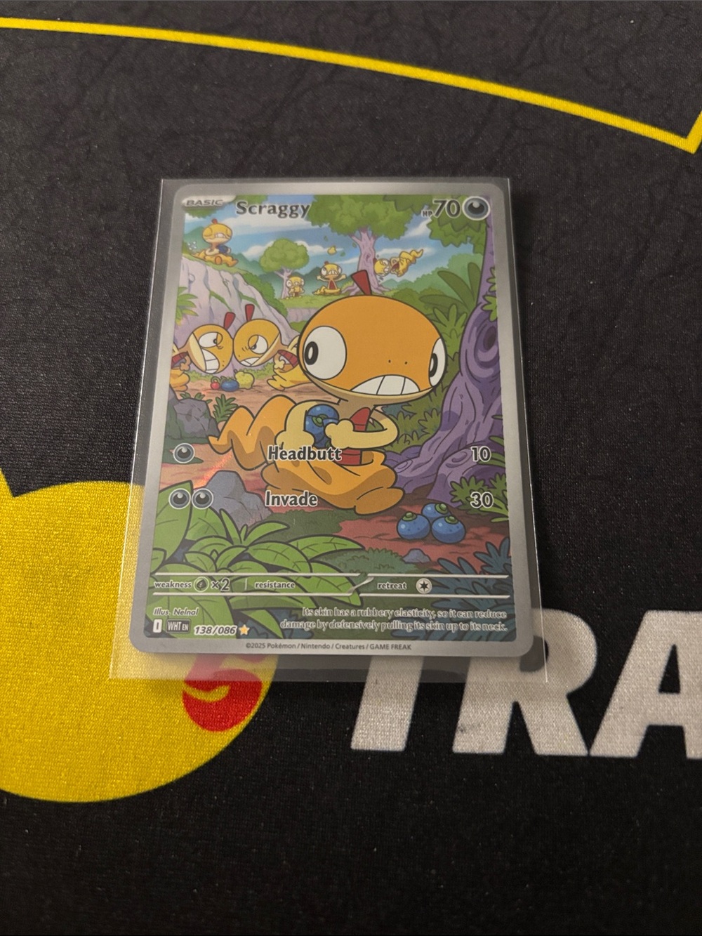 Pokemon Scraggy Yellow Green Collectible Card